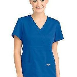 GREY'S ANATOMY 4153 ROYAL BLUE WOMEN SCRUB TOP XL